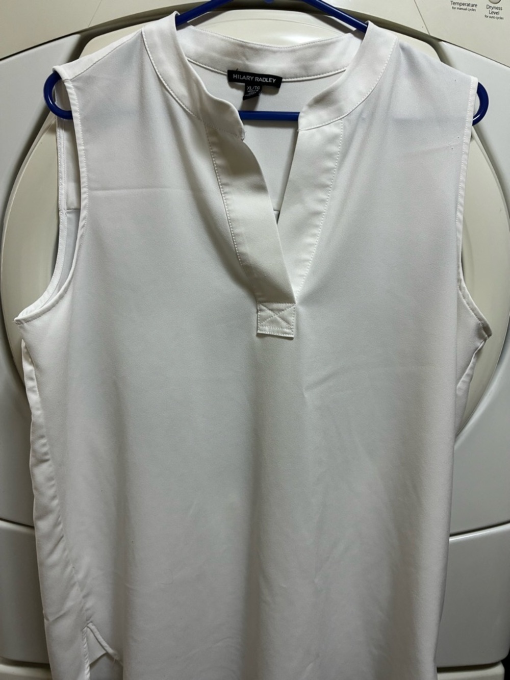 Hilary Radley Cream V-Neck Sleeveless Shell Top